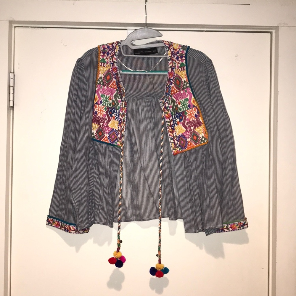 Zara embroidered top